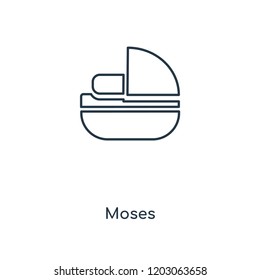 Moses concept line icon. Linear Moses concept outline symbol design. This simple element illustration can be used for web and mobile UI/UX.