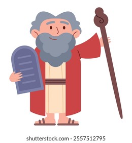 moses and covenant with ten commandments isolated