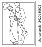 Moses drawing designed in hand drawn vector 
