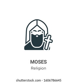 Moses glyph icon vector on white background. Flat vector moses icon symbol sign from modern religion collection for mobile concept and web apps design.