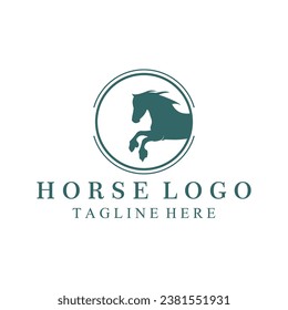 Moses green horse vector logo, on a white background.