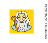 Moses Hebrew prophet icon. Passover vector icon collection. Exodus from Egypt story, emblem, logo, vector design element for Jewish holiday Passover