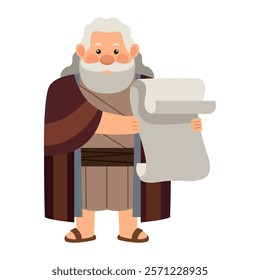 moses holding ten commandments isolated