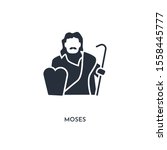 moses icon. simple element illustration. isolated trendy filled moses icon on white background. can be used for web, mobile, ui.