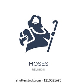 Moses icon. Trendy flat vector Moses icon on white background from Religion collection, vector illustration can be use for web and mobile, eps10