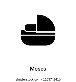 Moses icon vector isolated on white background, logo concept of Moses sign on transparent background, filled black symbol