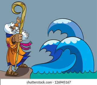 Moses moves the Red Sea for the  people of God