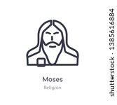 moses outline icon. isolated line vector illustration from religion collection. editable thin stroke moses icon on white background