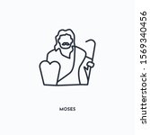 Moses outline icon. Simple linear element illustration. Isolated line Moses icon on white background. Thin stroke sign can be used for web, mobile and UI.