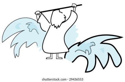Moses parting the Red Sea
