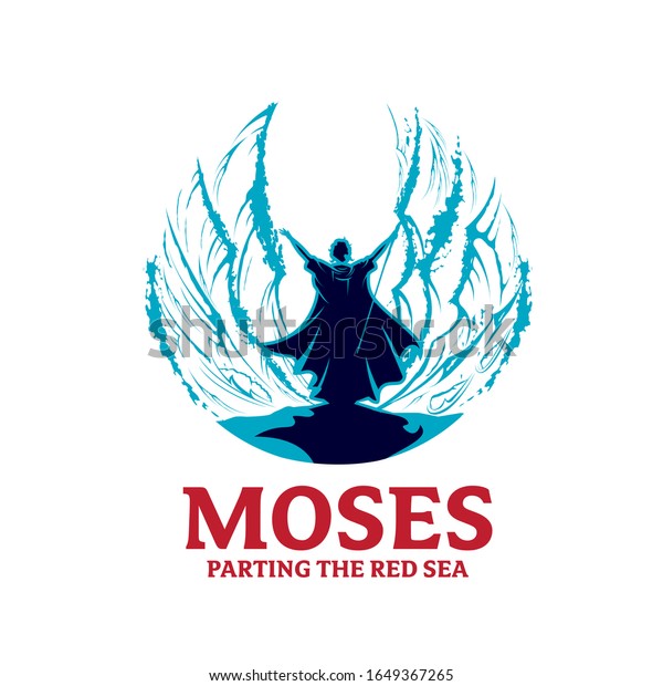 Moses Parting the red\
Sea vector illustration\
\
for poster, t-shirt graphic, logo or any\
other purpose