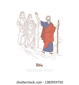 Moses prophet, legendary figure, Bible story, myth and legends, biblical narrative, characters banner template