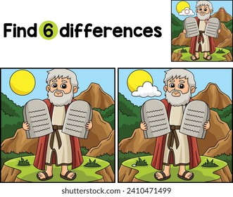 Moses with Ten Commandments Find The Differences