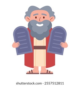 moses with ten commandments isolated