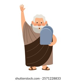 moses with ten commandments isolated