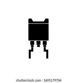 Mosfet icon, transistor electronic part sign design