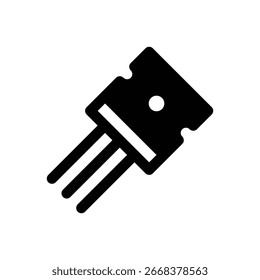 MOSFET. Outlined stroke vector icon with black-filled details.