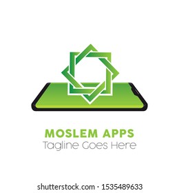 Moslem Apps Logo Template Design Vector, Emblem, Design Concept, Creative Symbol, Icon