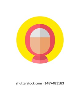 Moslem avatar icon design, islam woman wearing a hijab, flat design - Vector