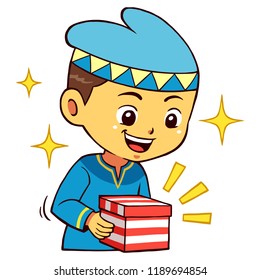 Moslem Boy Character Pose Gift.