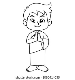 Moslem Boy Hajj Greeting Salaam BW.