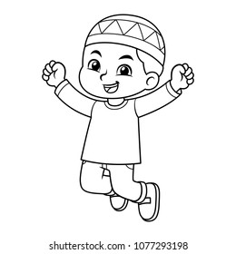 Moslem Boy Jumping BW