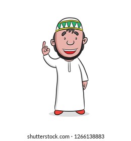 moslem cartoon character, vector 