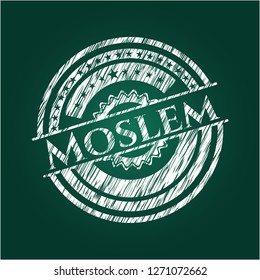 Moslem chalkboard emblem