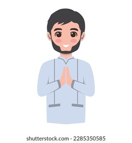 Personaje musulmán para el saludo de eid mubarak