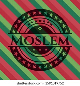 Moslem christmas colors emblem. Vector Illustration. Detailed.