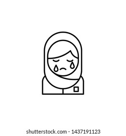 moslem, death, crying outline icon. detailed set of death illustrations icons. can be used for web, logo, mobile app, UI, UX