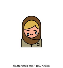 moslem, death, crying outline icon. detailed set of death illustrations icons. can be used for web, logo, mobile app, UI, UX