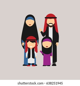 Moslem Family Design Vector