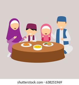 Moslem Family Design Vector
