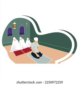 Moslem flat design vector, Moslem design vector, Moslem flat design template