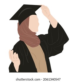 Diseño ilustre de graduación musulmana. vector aislado