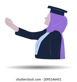 Moslem graduation illustraion design. vector isolated