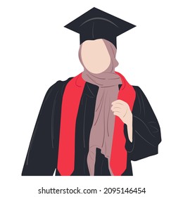 Moslem graduation illustraion design. vector isolated