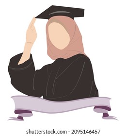 Moslem Graduation Illustraion Design Vector Isolated Stock Vector ...