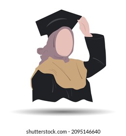 Moslem graduation illustraion design. vector isolated