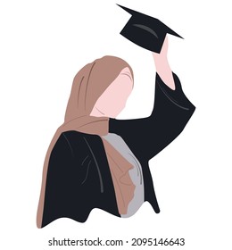 Moslem Graduation Illustraion Design Vector Isolated Stock Vector ...