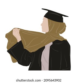 Moslem graduation illustraion design. vector isolated