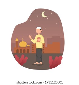 a moslem greeting, ramadan flat design