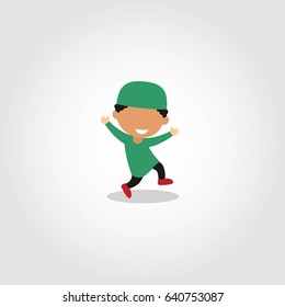 Moslem Kids Character Design Vector