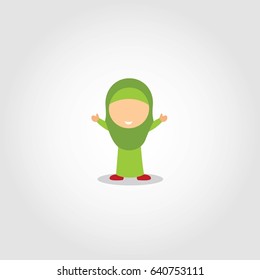 Moslem Kids Character Design Vector