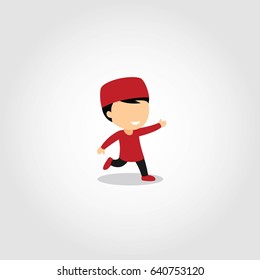 Moslem Kids Character Design Vector