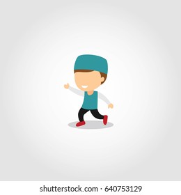 Moslem Kids Character Design Vector