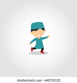 Moslem Kids Character Design Vector
