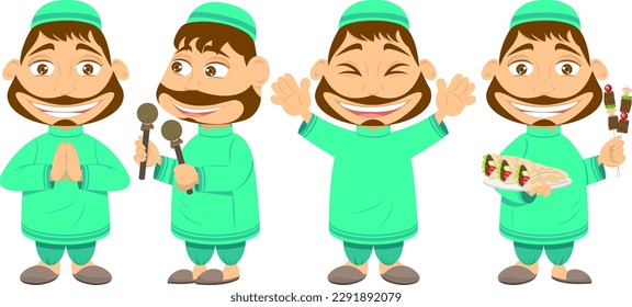 un hombre musulmán con bigote y barba