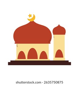 Mesquita muçulmana com cor marrom. edifício para o muçulmano rezar